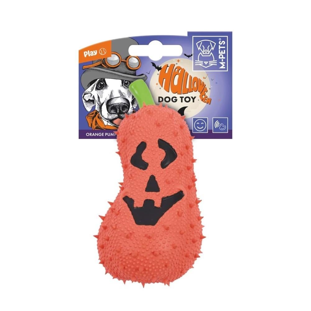 M-Pets Halloween Pumpkin Squeaky Rubber Dog Toy Pink 14cm