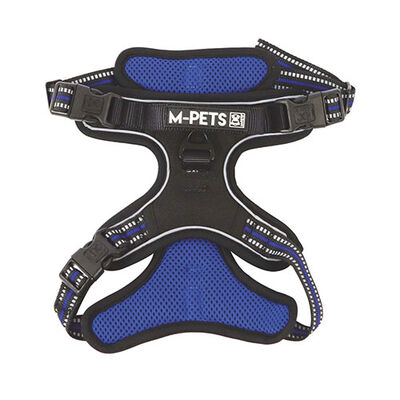 M-Pets Hiking Reflective Dog Harness Blue Medium 40-75 cm