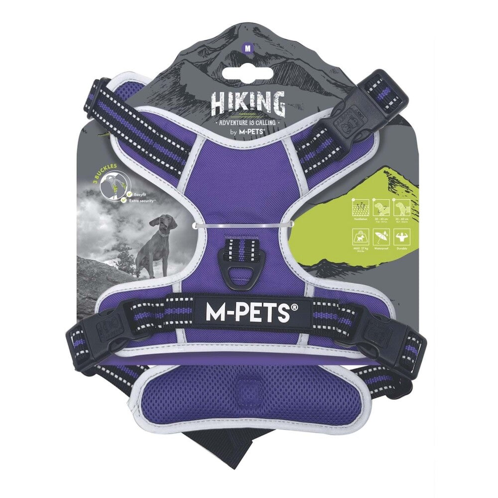 M-Pets Hiking Soft Reflective Dog Harness Purple Small