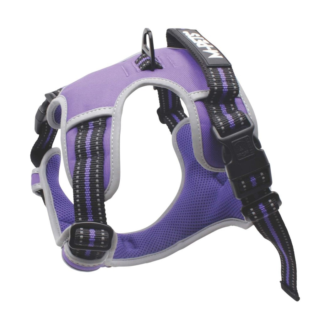 M-Pets Hiking Reflective Soft Dog Harness Purple XL