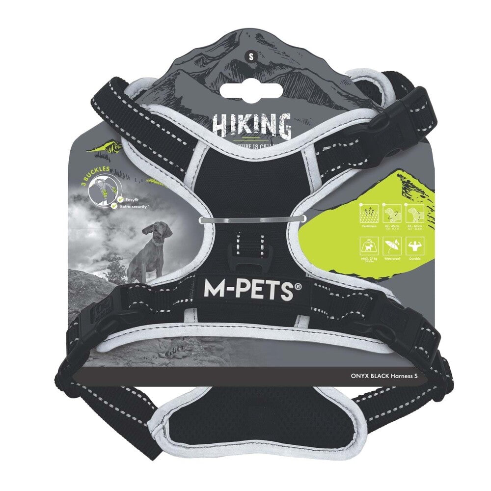 M-Pets Hiking Soft Reflective Dog Harness Black Small