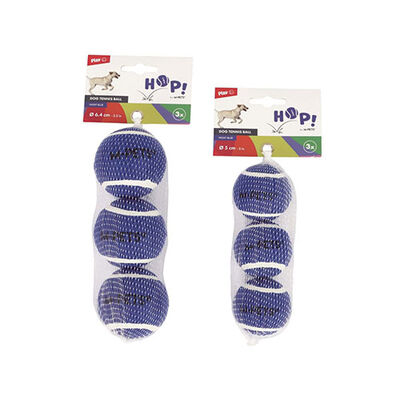 M-Pets Hop Tennis Ball Blue Durable Dog Toy 3-Pack 6.4 cm