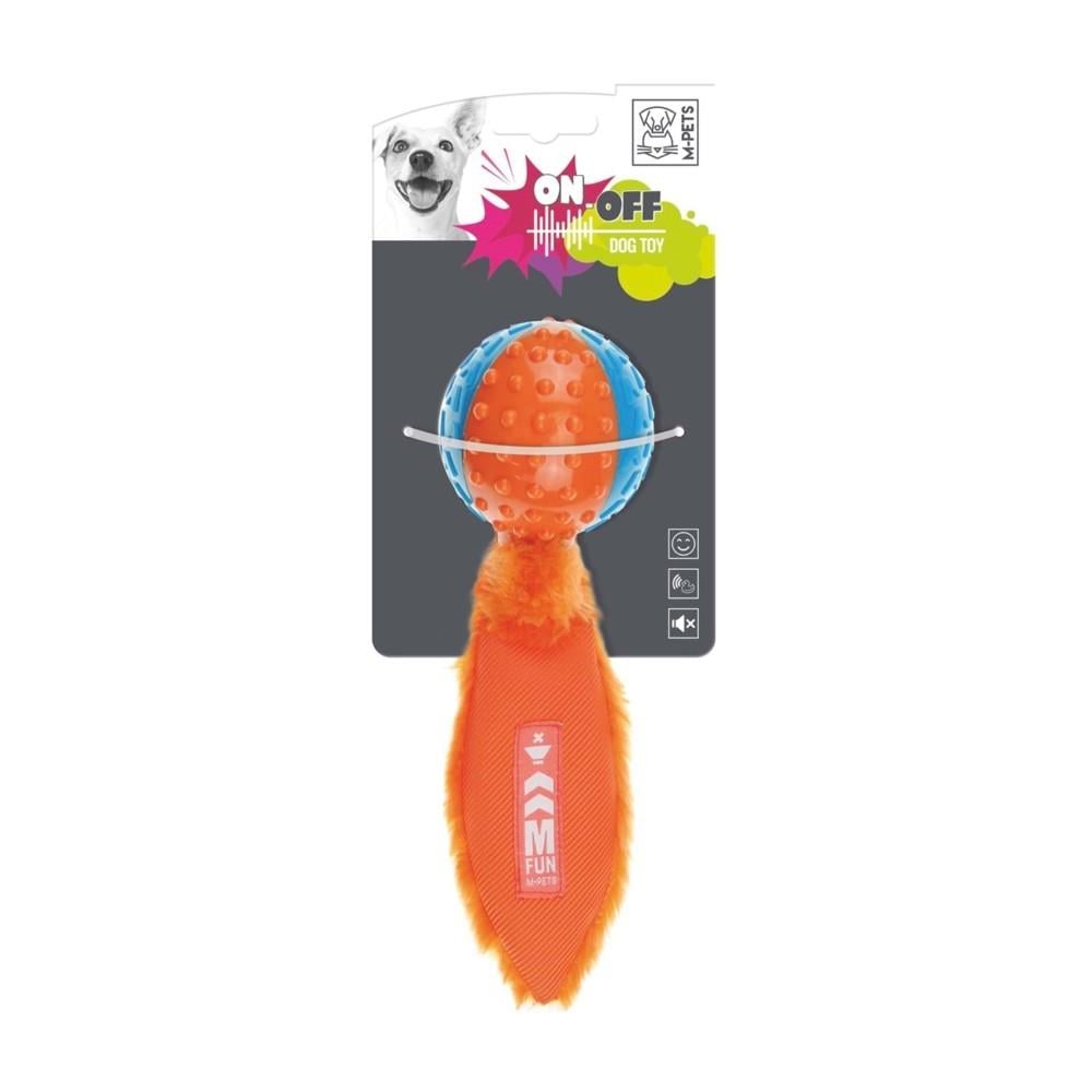 M-Pets Meteor Rubber Ball Dog Toy Durable Orange & Blue 25cm