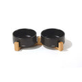 M-Pets Opera Bamboo Stand Ceramic Pet Bowls Black 2x850 ml