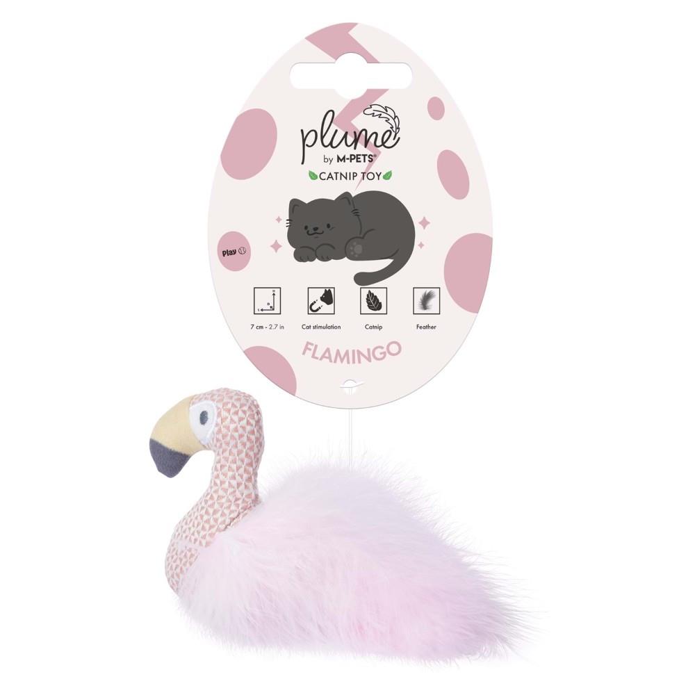 M-Pets Plume Catnip Flamingo Toy for Active Play 7x8x3cm