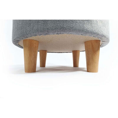 M-Pets Round Elevated Wooden Cat Bed Grey Comfort 47x47x26 cm