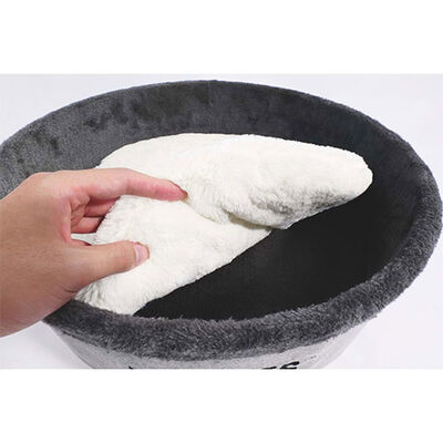 M-Pets Round Elevated Wooden Cat Bed Grey Comfort 47x47x26 cm