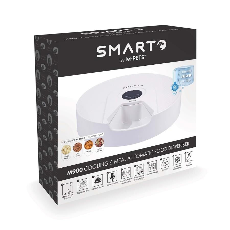 M-Pets Smarto M900 6-Meal Automatic Pet Feeder with Cooling Pack
