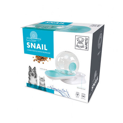 M-Pets Snail Automatic Water and Food Dispenser Blue 2800ml