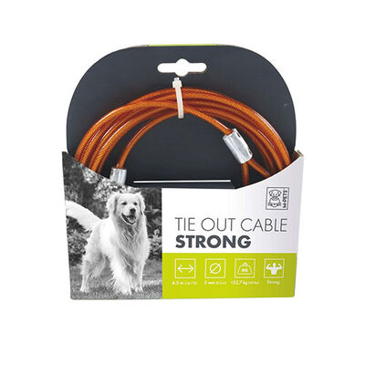 M-Pets Strong Garden Tie-Out Cable High Visibility Orange 4.5m