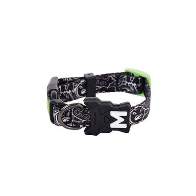 M-Pets Urban Style Freestyle Dog Collar Black & White Medium