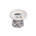 M-Pets Urban Style Ceramic Tilted Cat Bowl Black & White 150 ml