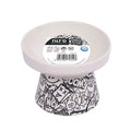 M-Pets Urban Style Ceramic Tilted Cat Bowl Black & White 350 ml