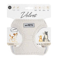 M-Pets Velvet Dog Harness Soft Ribbed Mesh Beige Small