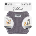 M-Pets Velvet Dog Harness Soft Ribbed Mesh Grey Small