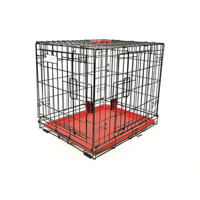 M-Pets Voyager 2-Door Dog Crate Secure Lock Red Large 91cm