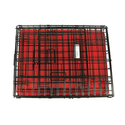 M-Pets Voyager 2-Door Folding Dog Crate Secure Lock Red 24in