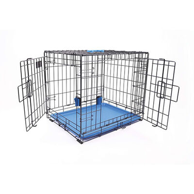 M-Pets Voyager 2-Door Folding Dog Crate Blue Small 61x46x48cm