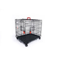 M-Pets Voyager 2-Door Rolling Dog Crate Medium Black 76x48x53cm