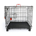 M-Pets Voyager 2-Door Rolling Dog Crate Small Black 61x46x48cm