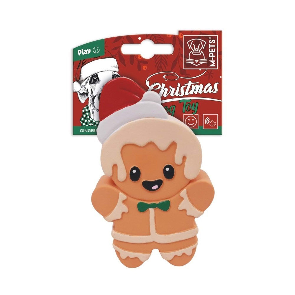 M-Pets Gingerbread Man Plush Dog Toy for Small Breeds 12cm