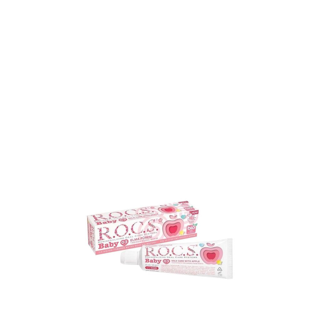 ROCS Baby Toothpaste 35ml - Gentle Apple Flavored Oral Care for Infants & Toddlers