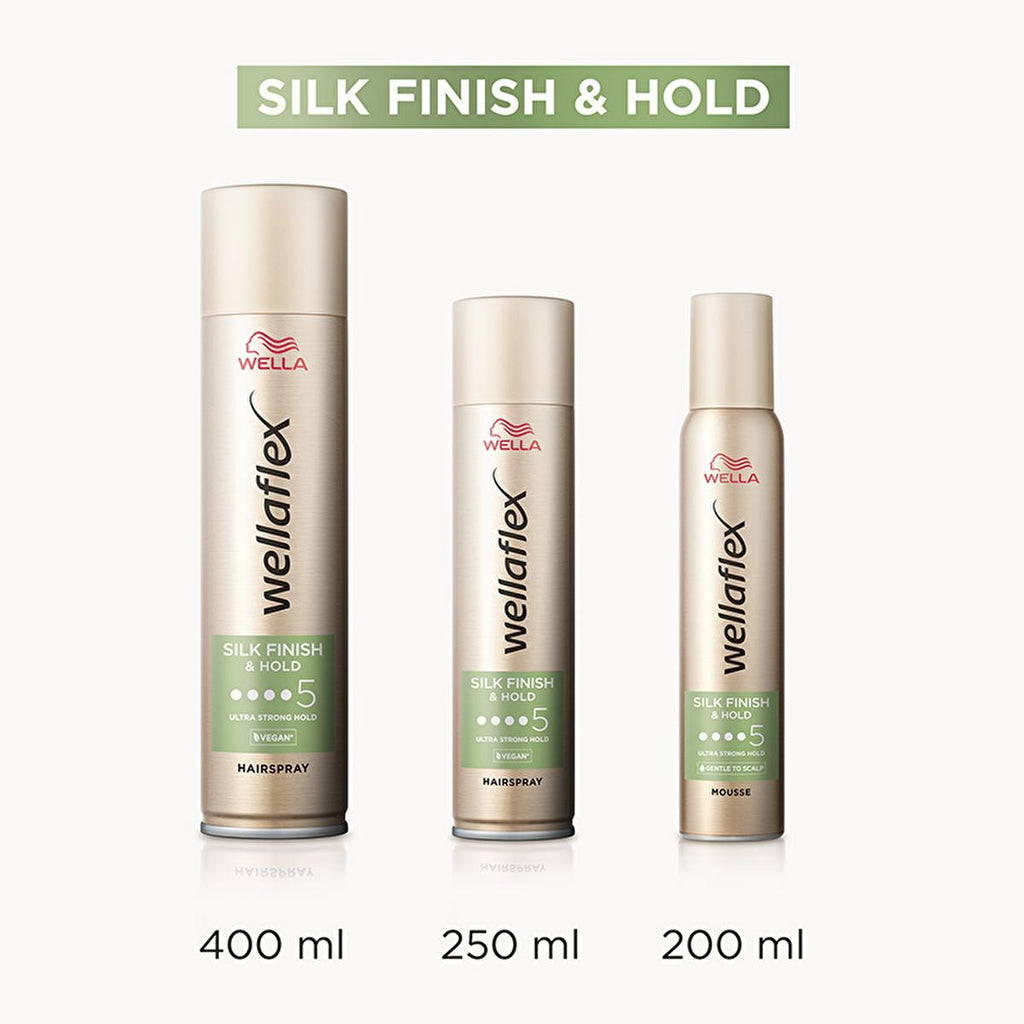 Wella Wellaflex: Ultra Strong Hold & Silky Finish Hair Mousse - 24H Lasting, Vegan, UV Protection - Non-Sticky Styling for Dry Hair