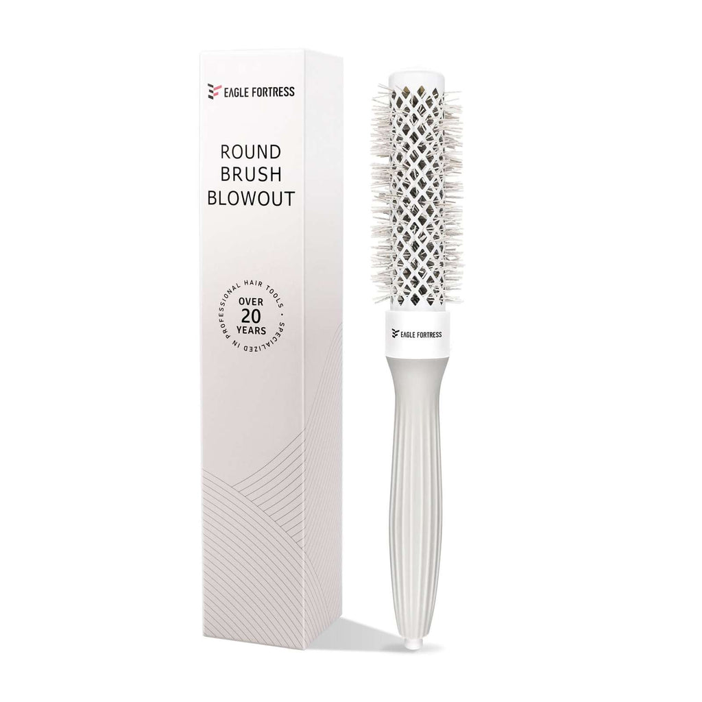 Eagle Fortress XL Ceramic + Ionic Round Hair Brush 0.98 in - Grey