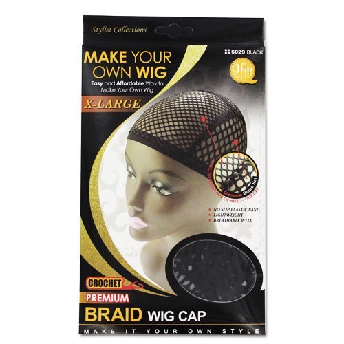 Make Your Own Wig Premium Crochet braid Wig cap X-large 5029 Black