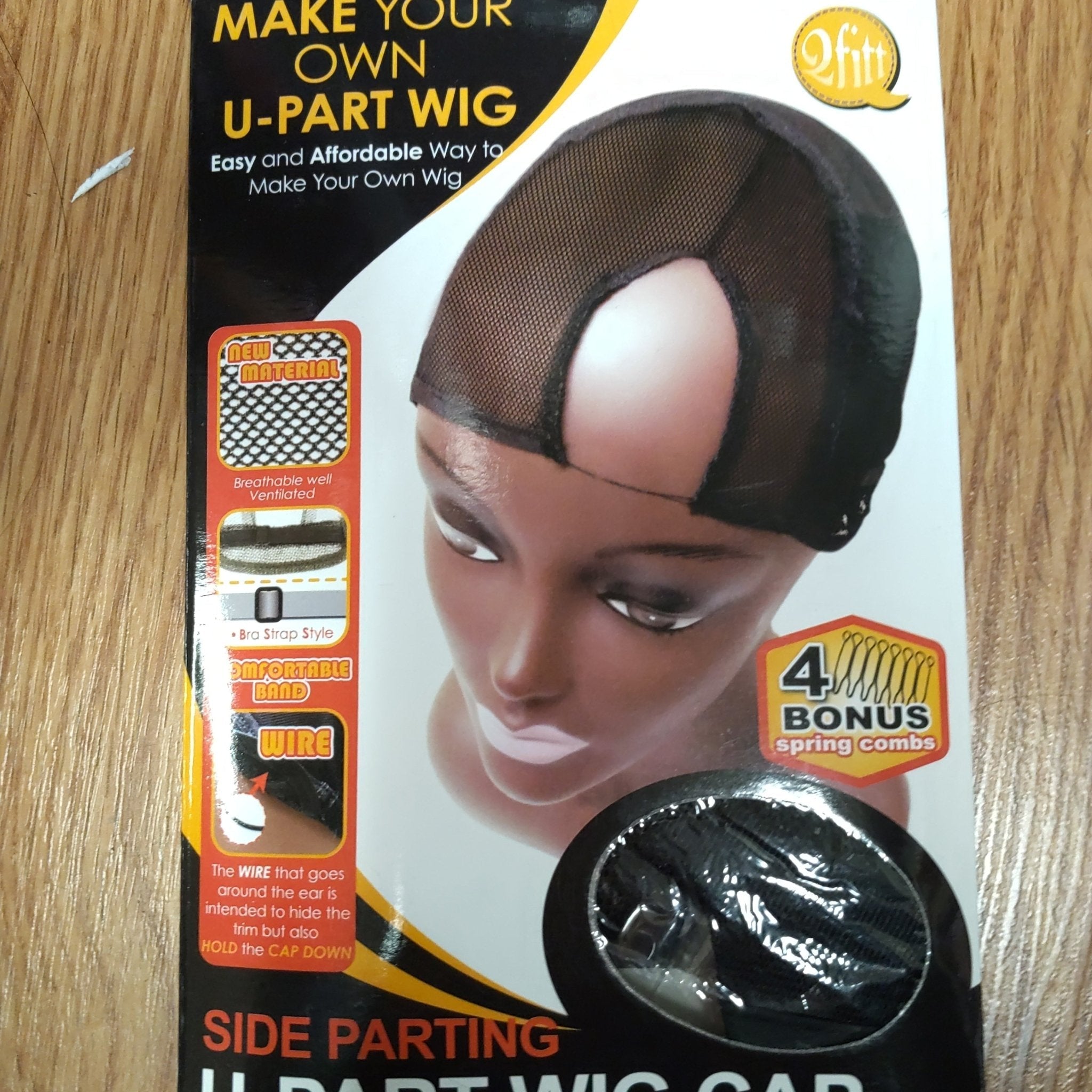 Make your own Wig U-Part Wig cap Side parting 5014 Black