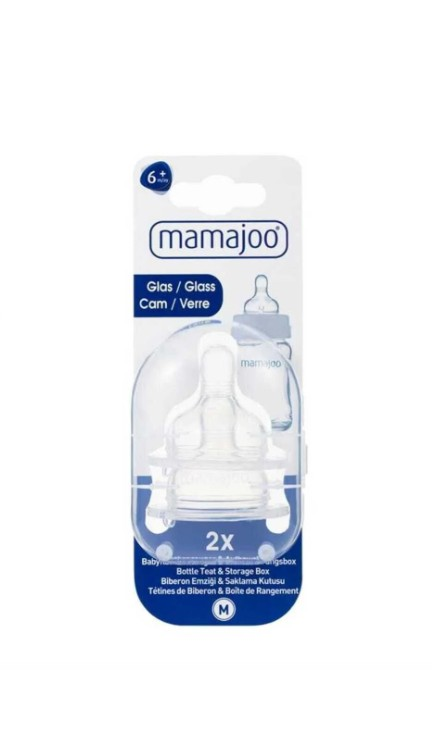 Mamajoo Glass Baby Bottle Nipple Size 2 with Storage Case
