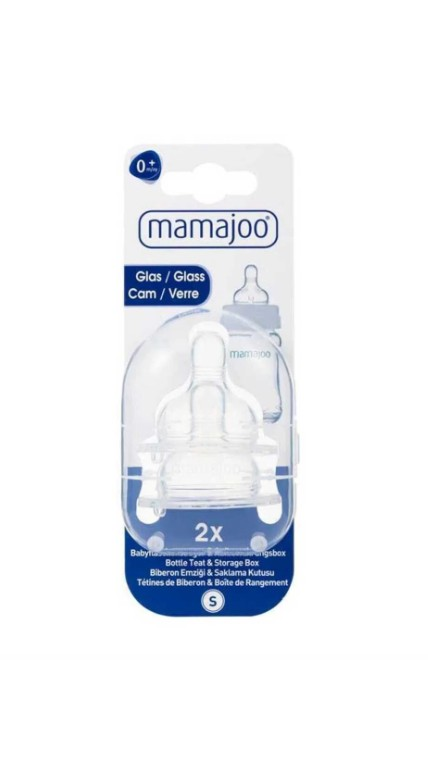Mamajoo Glass Baby Bottle Nipple Size 1 with Storage Case