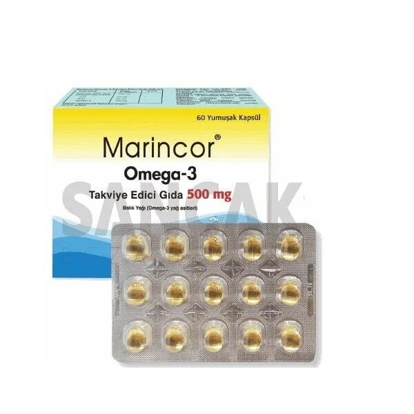 Marincor Omega 3 Fish Oil Dietary Supplement 500 mg 60 Capsules