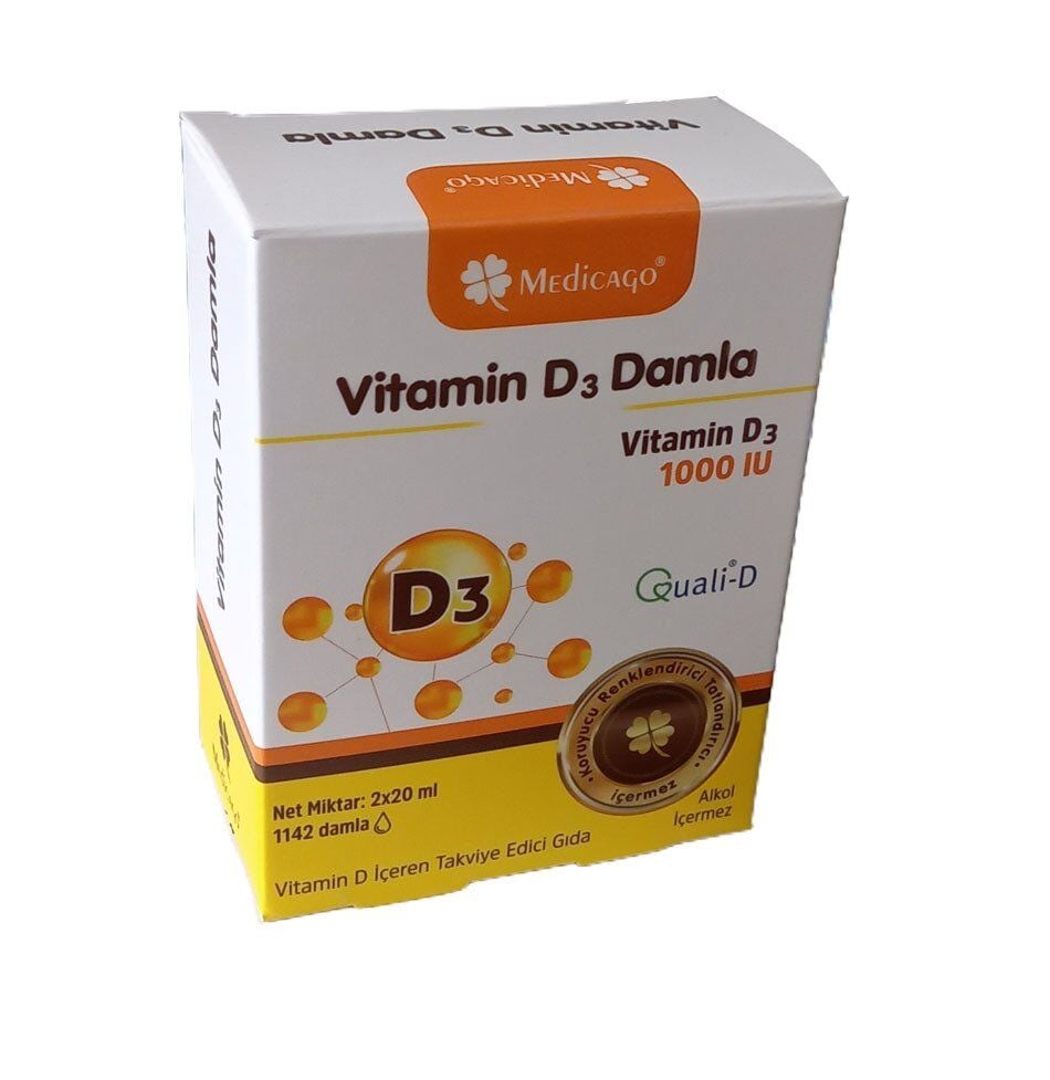 Medicago Vitamin D3 1000IU Liquid Dietary Supplement 40ml
