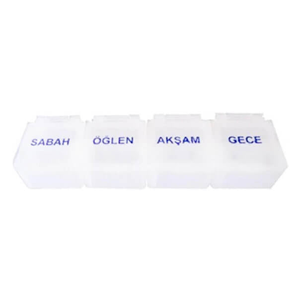 Megev Daily Pill Organizer with 4 Compartments