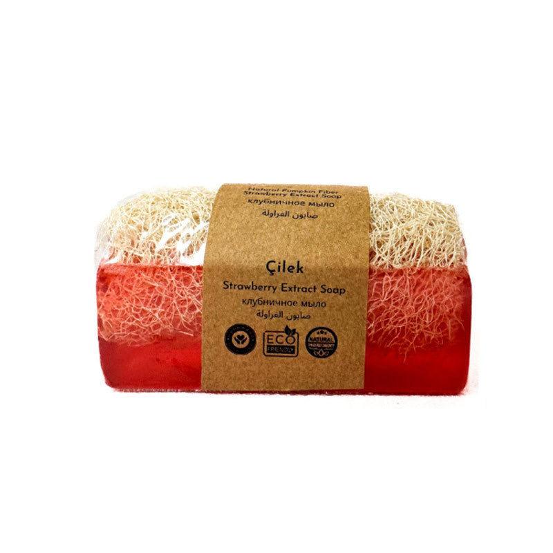 Miaderm Strawberry Loofah Soap Exfoliating Cleanser 120g