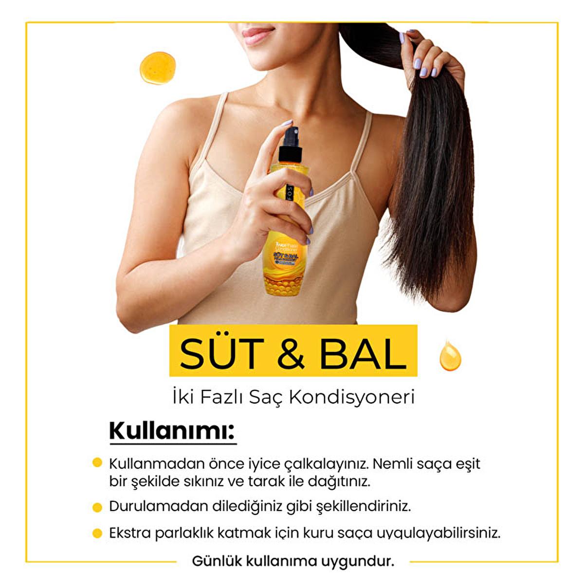 Morfose Milk & Honey Double Phase Leave-In Conditioner & Heat Protectant Spray for Nourished Hair - 7.45 fl oz
