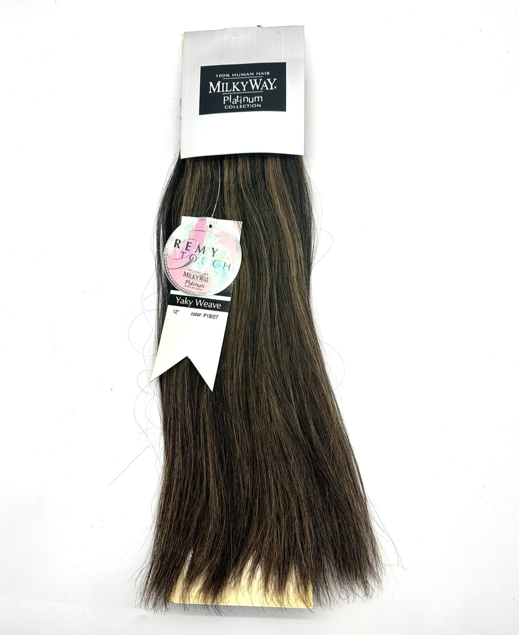 Milky Way 100% Human Hair for Weaving Platinum Yaky 12" P1B/27 Extensions