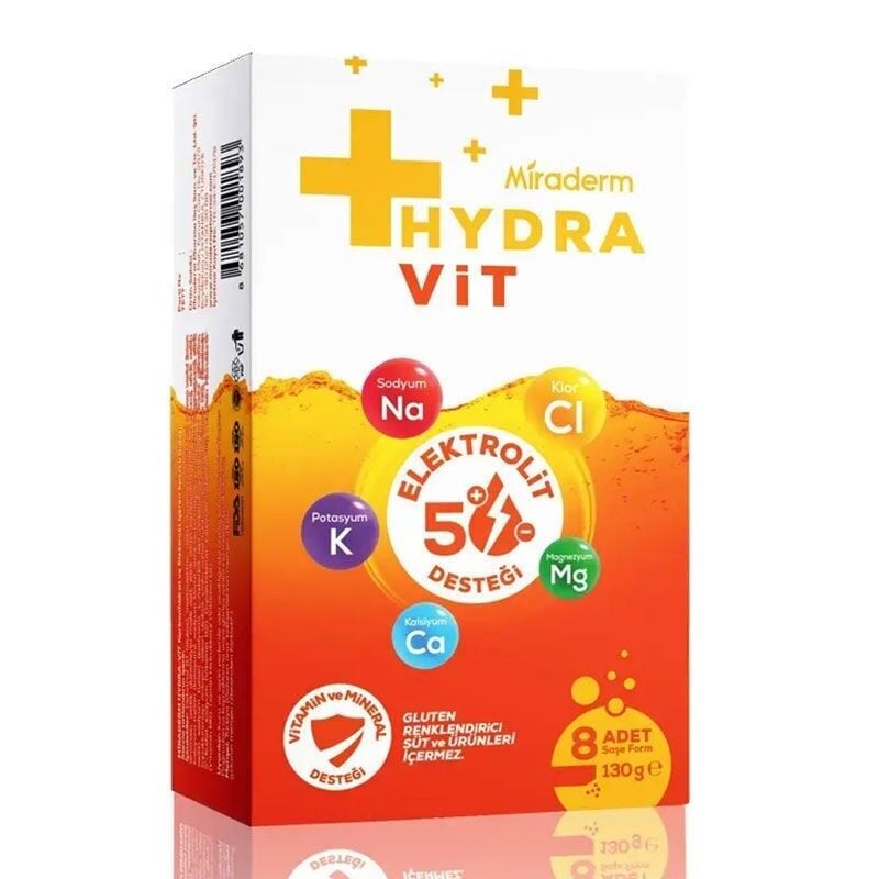 Miraderm Hydravit Multivitamin & Electrolyte Drink Mix 8 Sachets