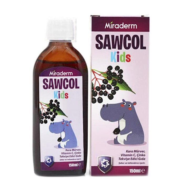 Miraderm Sawcol Kids Elderberry Syrup with Vitamin C & Zinc 150ml