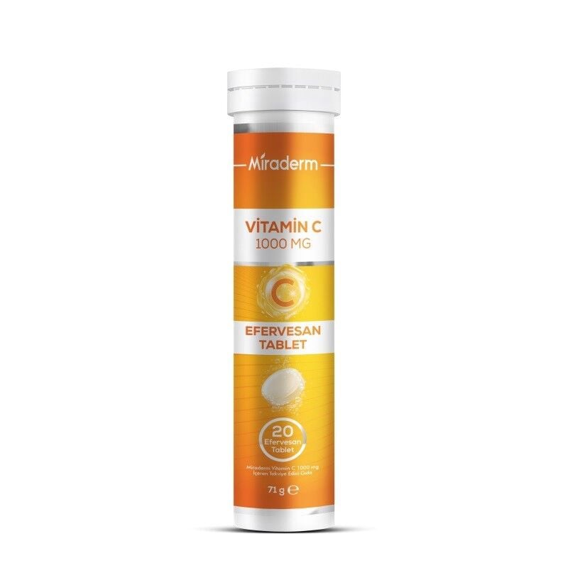 Miraderm Vitamin C 1000mg Effervescent Supplement 20 Tablets