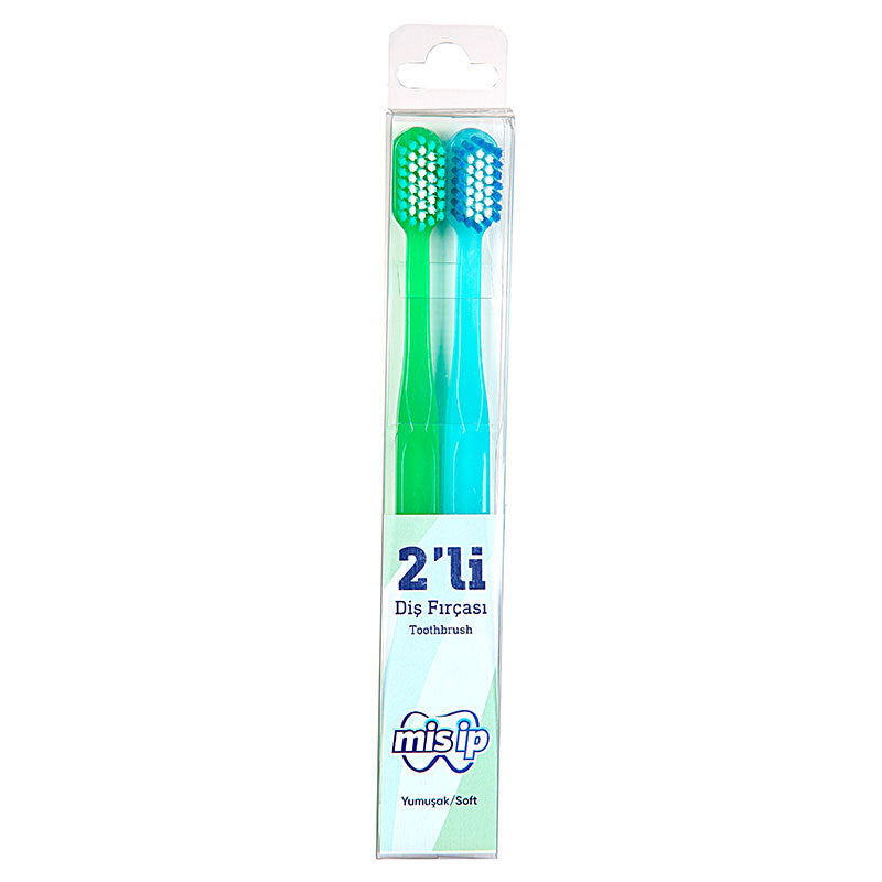 Mis Ip Soft Bristle Toothbrush Duo for Gentle Cleaning 2-Pack