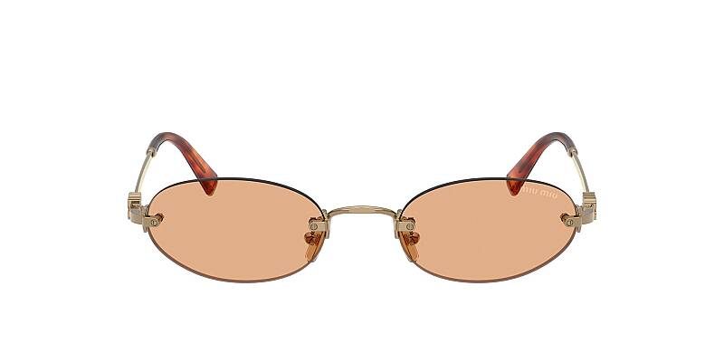 Miu Miu 0MU A54S Women's Square Sunglasses Gold & Grey 51mm
