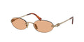 Miu Miu 0MU A54S Women's Square Sunglasses Gold & Grey 51mm