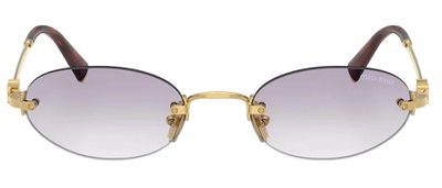 Miu Miu SMU A54 5AK-04O Rimless Yellow Metal Sunglasses 51mm