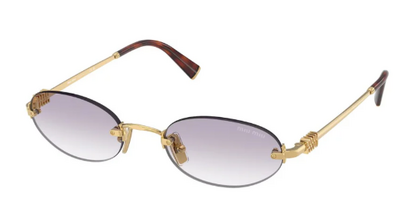 Miu Miu SMU A54 5AK-04O Rimless Yellow Metal Sunglasses 51mm