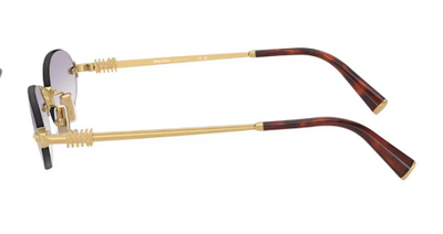 Miu Miu SMU A54 5AK-04O Rimless Yellow Metal Sunglasses 51mm