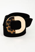 Faux Leather Rounded Square Buckle Belt