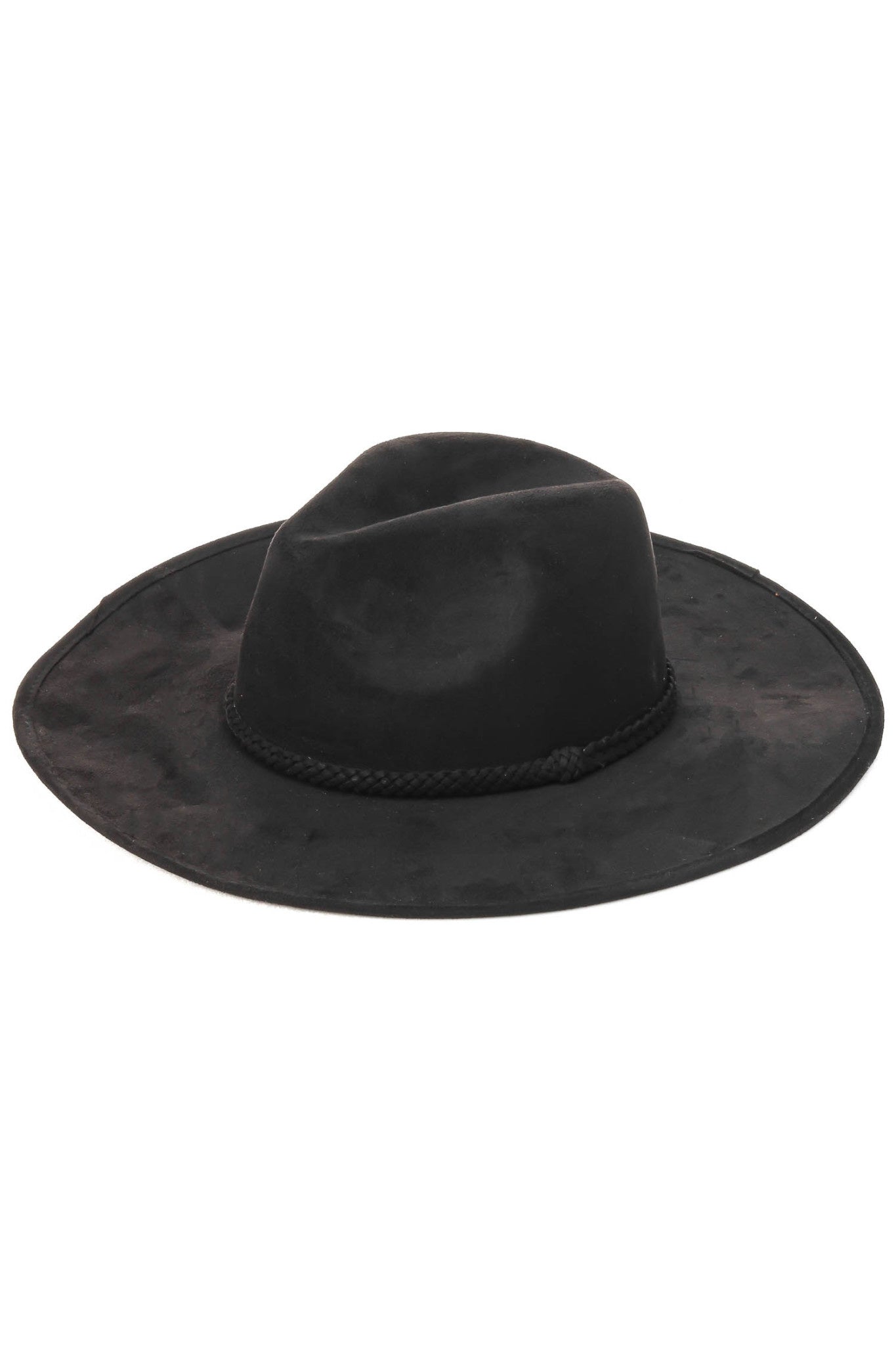 Faux Suede Rope Strap Hat