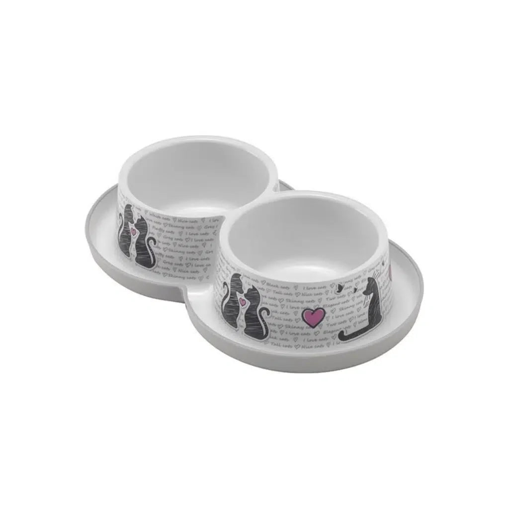 Moderna Trendy Love Double Pet Food and Water Bowl 2x350 ml